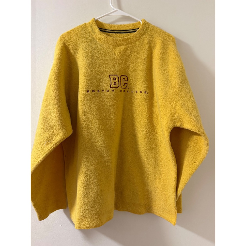 Gear For Sports Fleece Pullover Mens M Yellow Good Boston College Embroidered